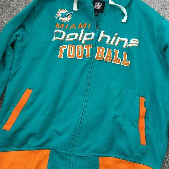 men’s miami dolphins NFL zip up sweater in size XL - Picture 3 of 4